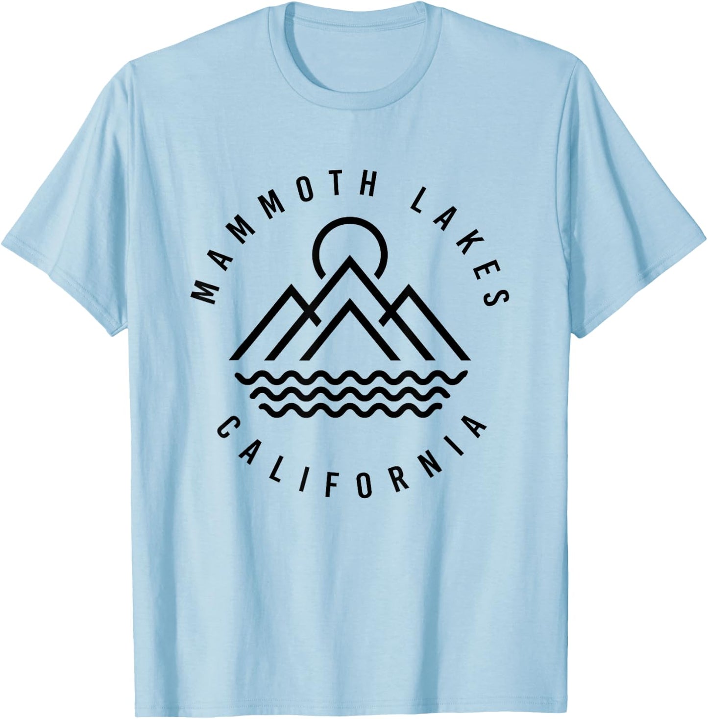 Mammoth Lakes Mountains California Hiking Outdoors Minimal T-Shirt - T-Shirt | Light Blue
