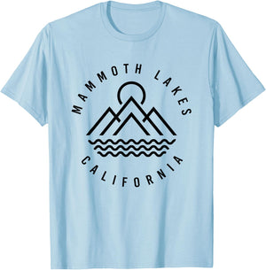 Mammoth Lakes Mountains California Hiking Outdoors Minimal T-Shirt - T-Shirt | Light Blue