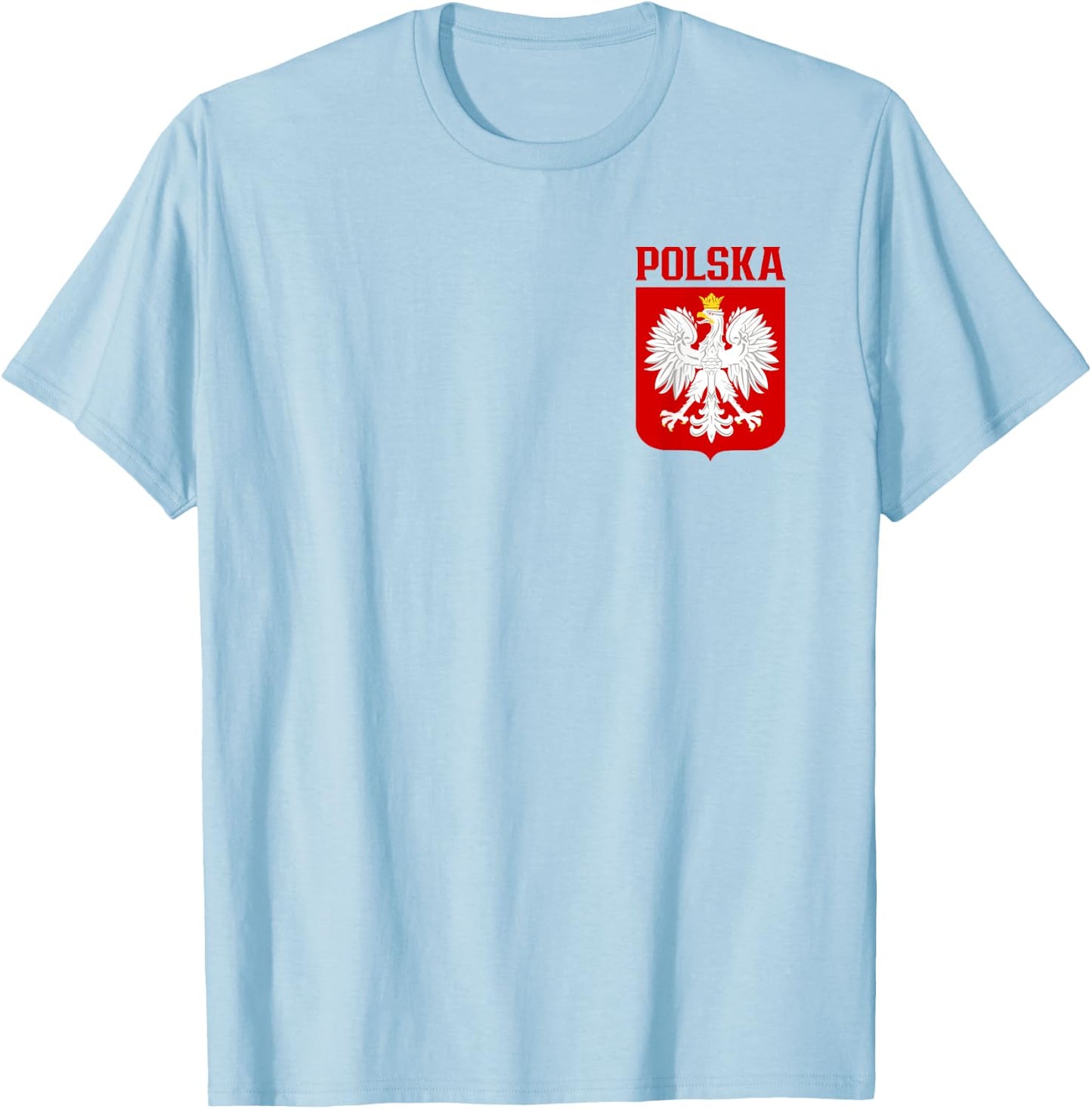 Polska, Polish White Eagle, Godlo Polskie Orzel na Sercu T-Shirt - T-Shirt | Light Blue