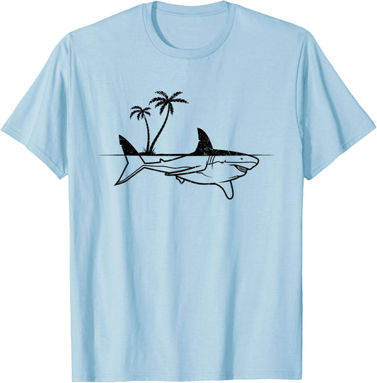 Shark Sharkfish Great White Shark T-Shirt - T-Shirt | Light Blue