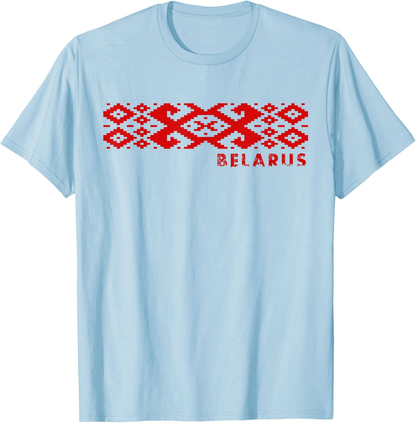 Belarus National Ornament Pattern Old Flag Pagonya T-Shirt - T-Shirt | Light Blue