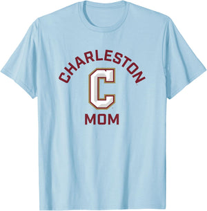 College of Charleston Cougars Arched Mom T-Shirt - T-Shirt | Light Blue