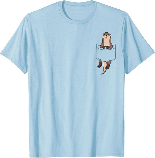 Sea in The Pocket Men Women Kids Otters Pocket Sea Otter T-Shirt - T-Shirt | Light Blue