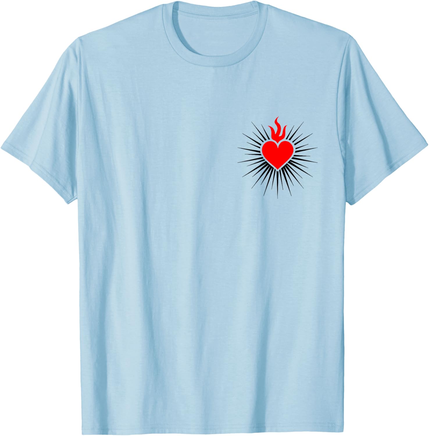 Sacred Heart Love Jesus Christ God Christian Church Religion T-Shirt - T-Shirt | Light Blue