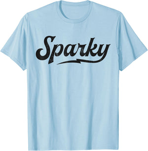 Sparky Electrician Funny Lineman Dad Retro Vintage Novelty T-Shirt - T-Shirt | Light Blue
