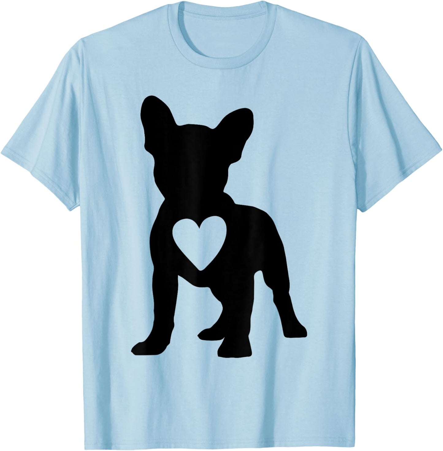 Love Frenchie Dogs Heart French Bulldog Dog Owner Men Women T-Shirt - T-Shirt | Light Blue