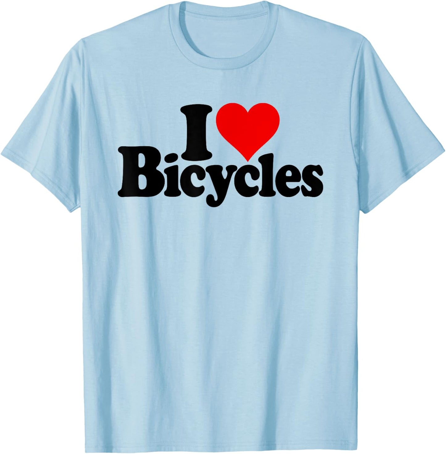 I Love Heart Bicycles Bikes T-Shirt - T-Shirt | Light Blue