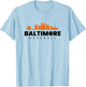 Baltimore Baseball Minimalist City Skyline Baseball Lover T-Shirt - T-Shirt | Light Blue