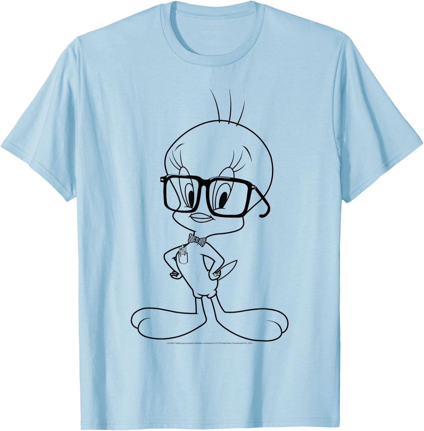Looney Tunes Tweety Bird Nerdy Portrait T-Shirt - T-Shirt | Light Blue