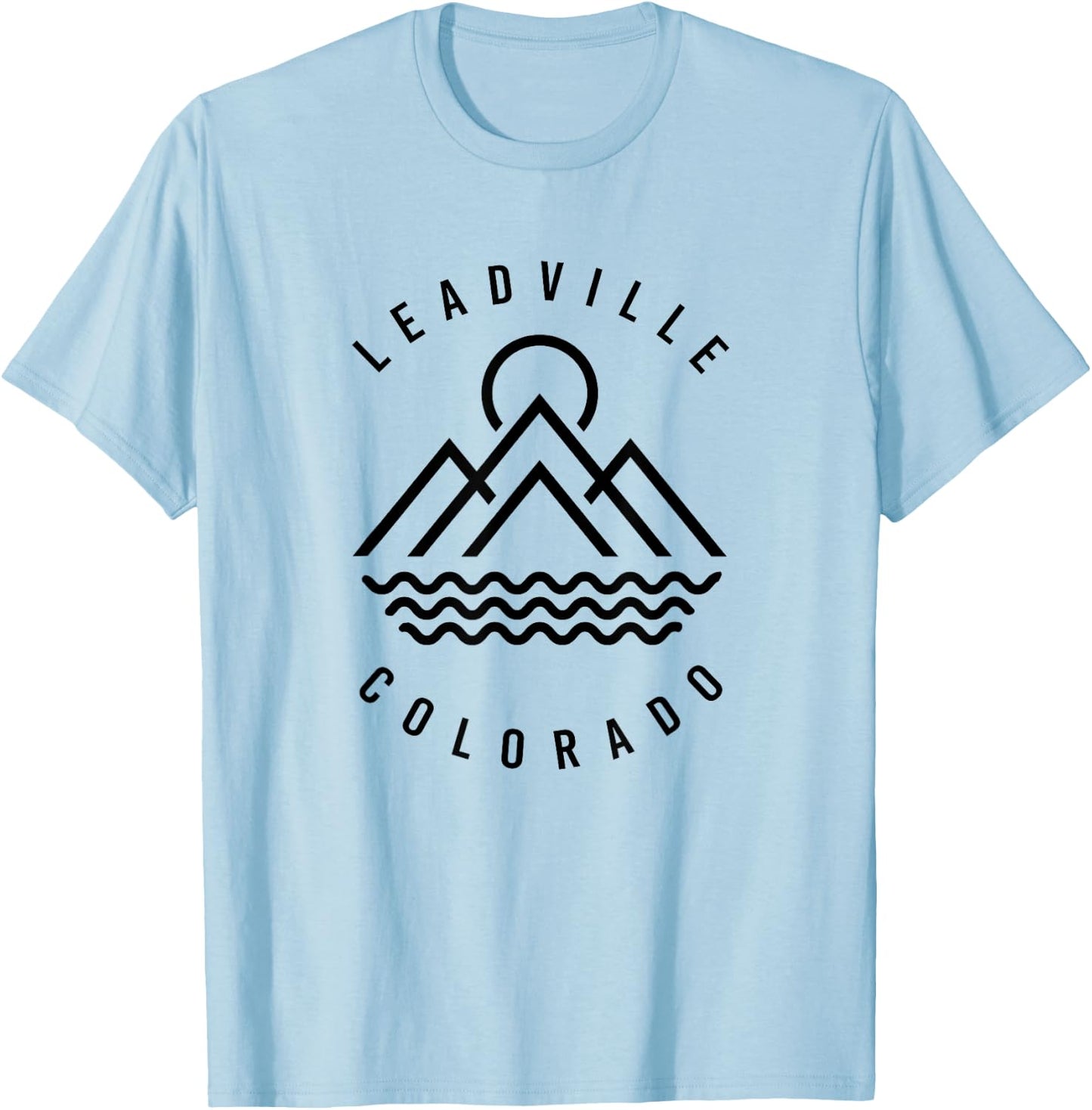 Leadville Mountains Colorado Hiking Outdoors Minimal T-Shirt - T-Shirt | Light Blue
