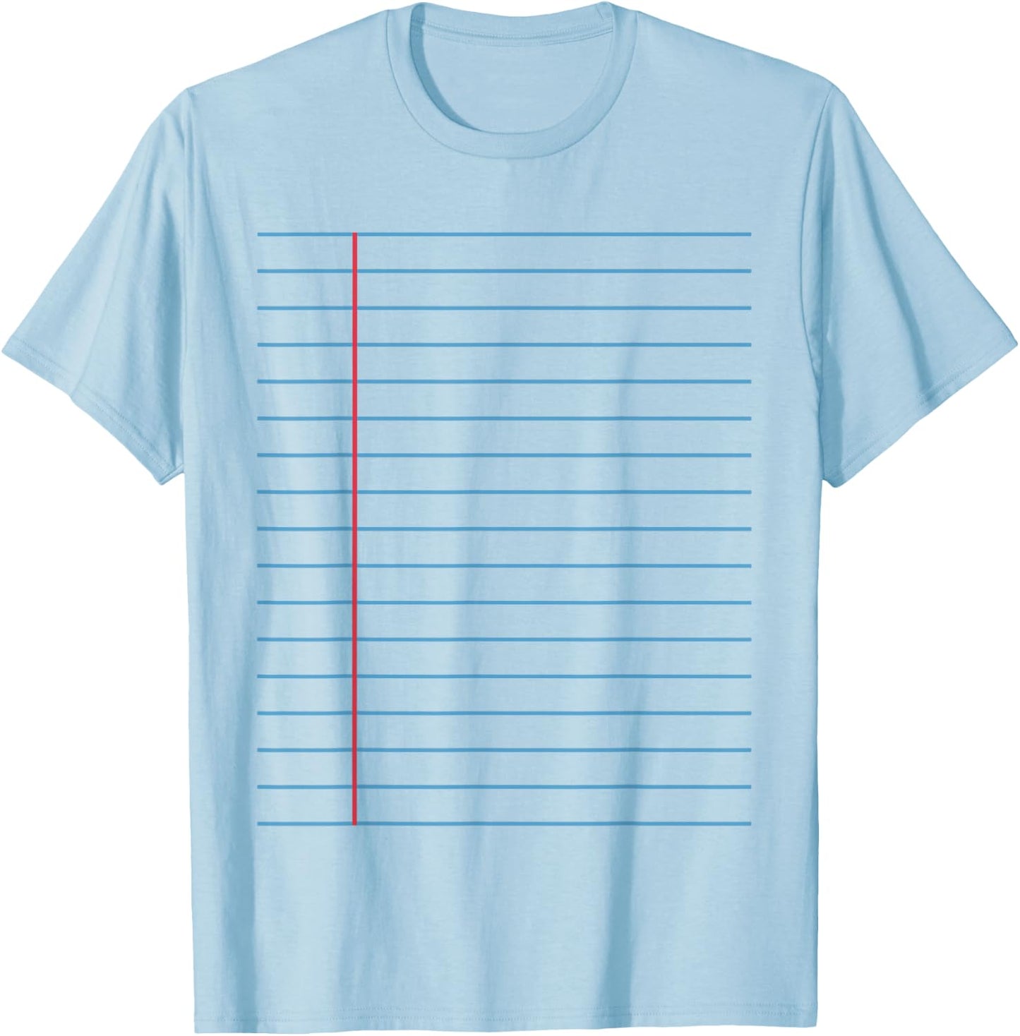 College Ruled Lined Paper Student Teacher Professor Costume T-Shirt - T-Shirt | Light Blue