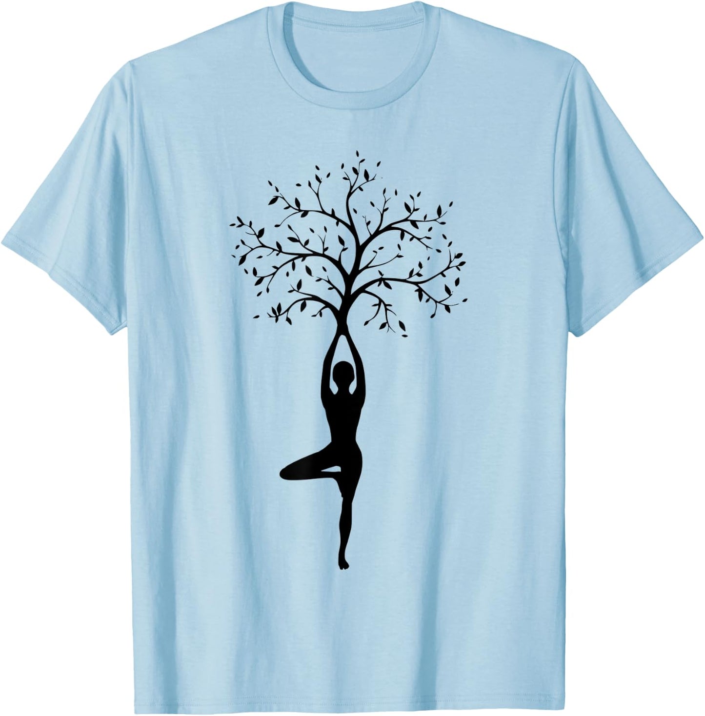 Yoga Tree Pose Essence T-Shirt - T-Shirt | Light Blue