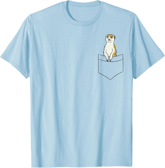 Funny Pocket Meerkat Funny Meerkat In A Pocket T-Shirt - T-Shirt | Light Blue