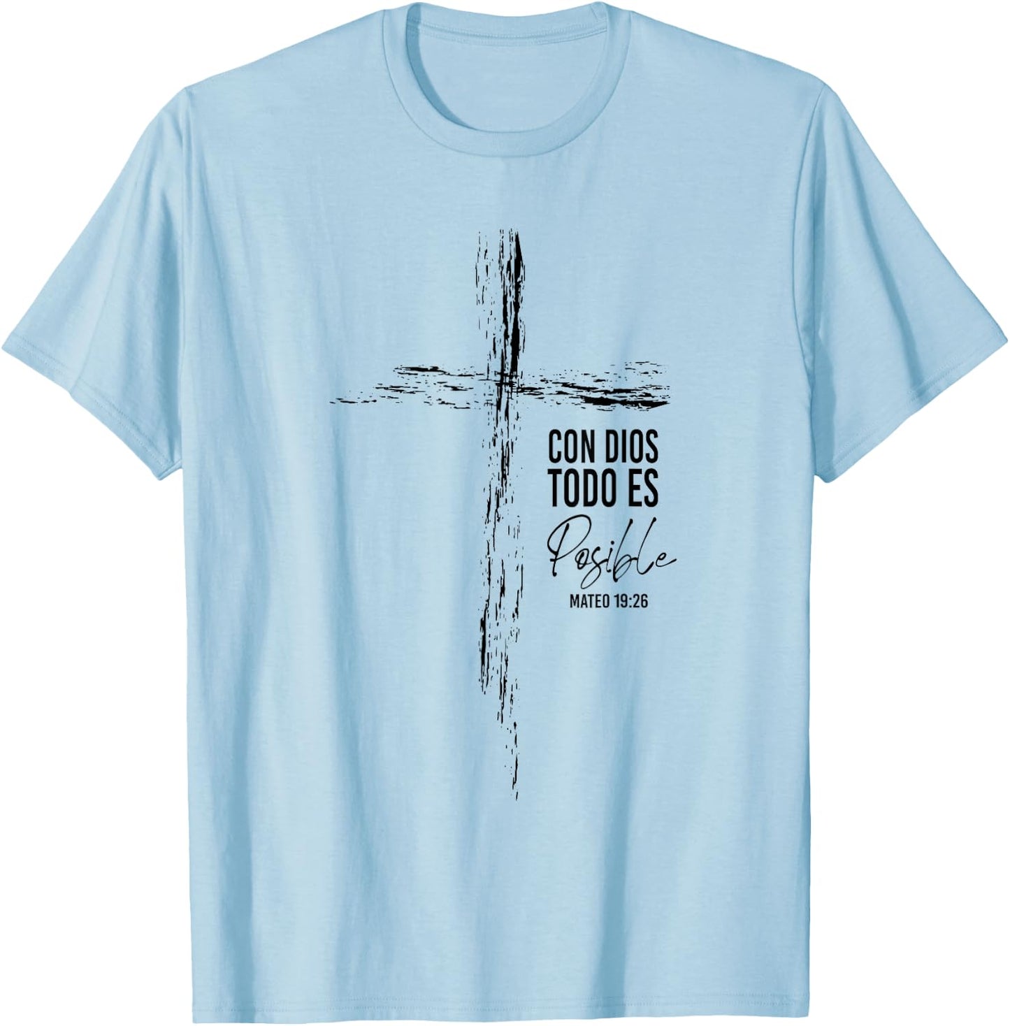 Regalos Cristianos Frases Hombre Él Español Textos Biblicos T-Shirt - T-Shirt | Light Blue
