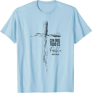 Regalos Cristianos Frases Hombre Él Español Textos Biblicos T-Shirt - T-Shirt | Light Blue
