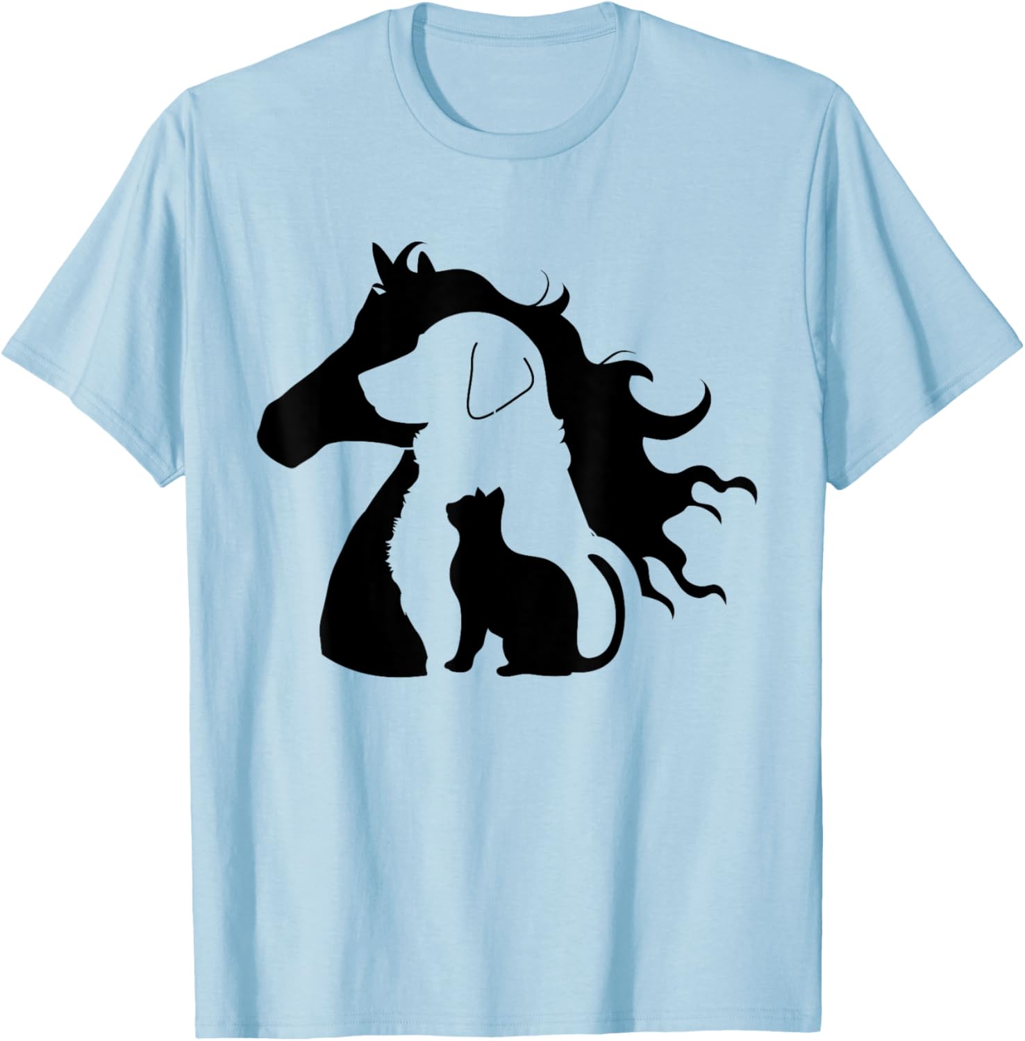 Cute Horse Dog Cat Lover Women Mom Dad Kids Toddler T-Shirt - T-Shirt | Light Blue