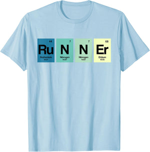 Runner Periodic Table Funy Marathon Runners Science Gift T-Shirt - T-Shirt | Light Blue