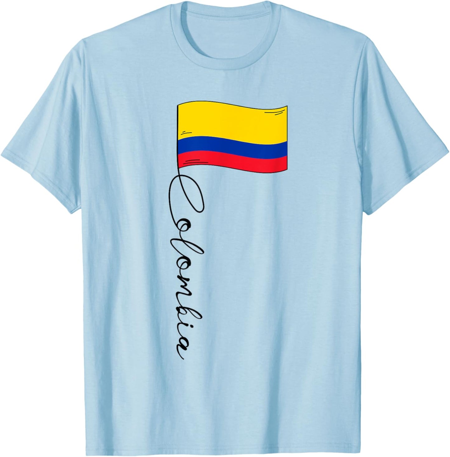 Colombia Signature Flag Pole - Patriotic Colombian Flag Kids Men T-Shirt - T-Shirt | Light Blue