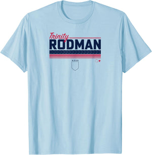 Trinity Rodman Stripe USWNTPA - USA Soccer T-Shirt - T-Shirt | Light Blue