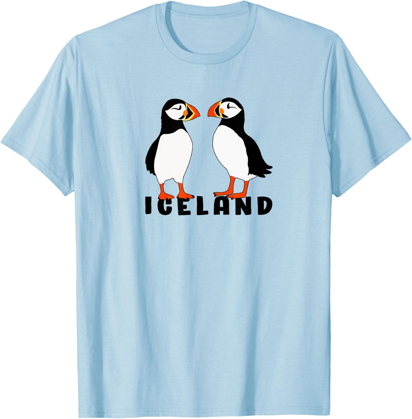 Two Cute puffins from Iceland T-Shirt - T-Shirt | Light Blue