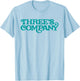 Three's Company Retro Sitcom Show Logo T-Shirt - T-Shirt | Light Blue