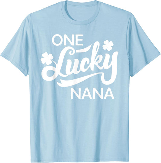 St Patricks Day A Happy Nana Shamrock Irish Gesc T-Shirt - T-Shirt | Light Blue