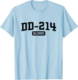 GS Military Designs DD 214 Alumni - Grey, , 3X-Large, Short Sleeve, Classic Fit, Veteran T-Shirt - T-Shirt | Light Blue