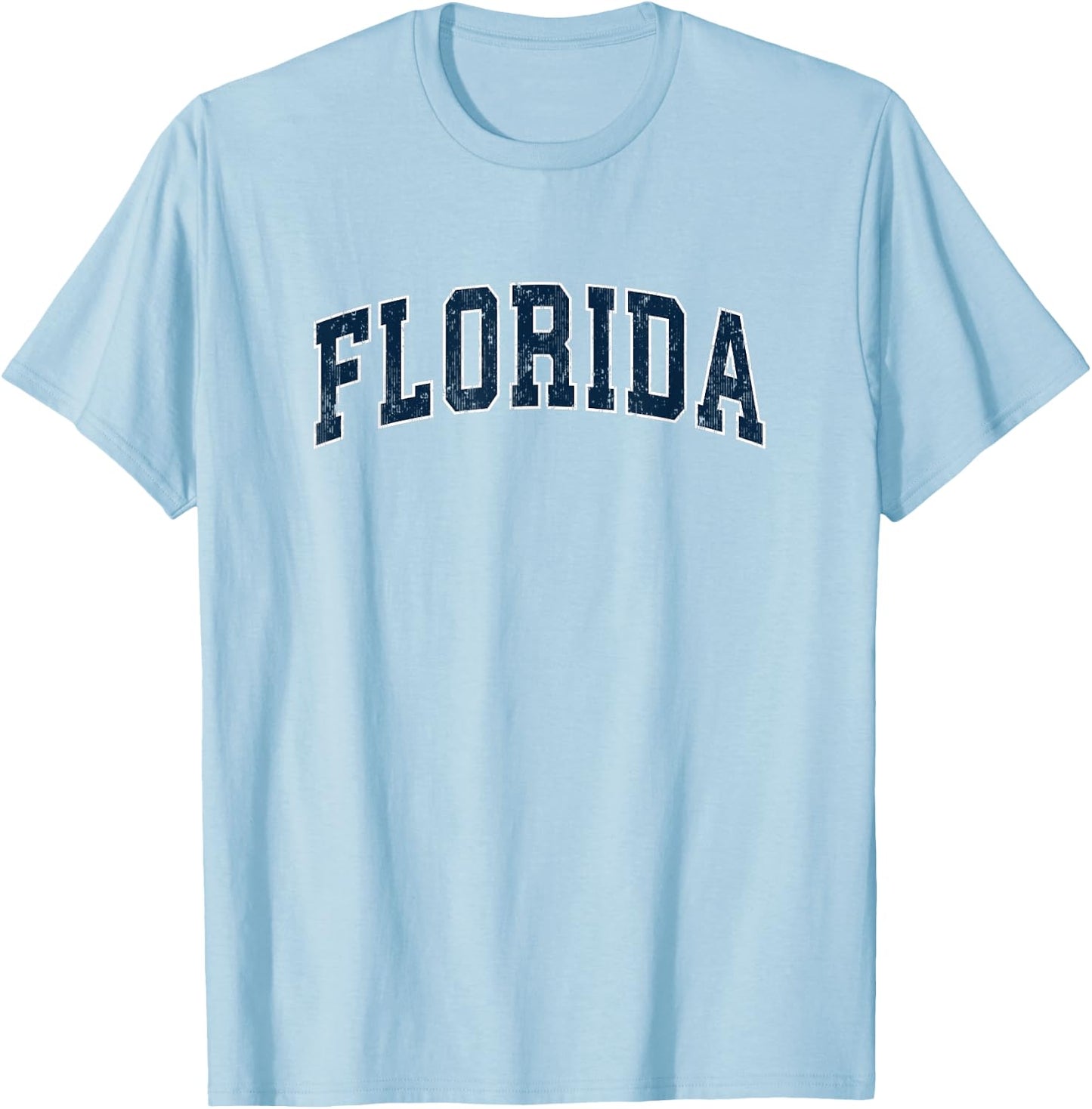 Florida FL Vintage Sports Design Navy Design T-Shirt - T-Shirt | Light Blue