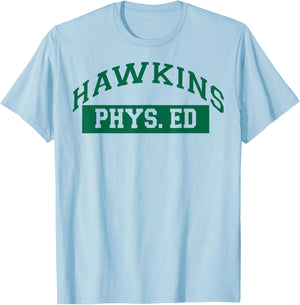 Netflix Stranger Things Hawkins Phys. Ed Logo T-Shirt - T-Shirt | Light Blue