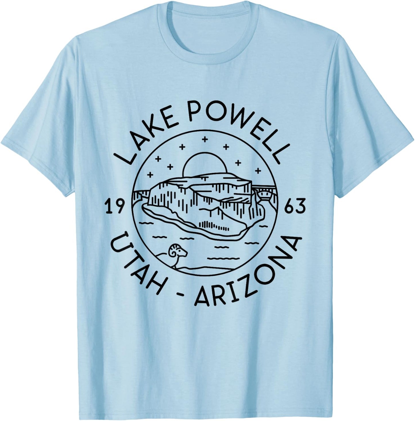 Lake Powell Reservoir 1963 Utah Arizona T-Shirt - T-Shirt | Light Blue