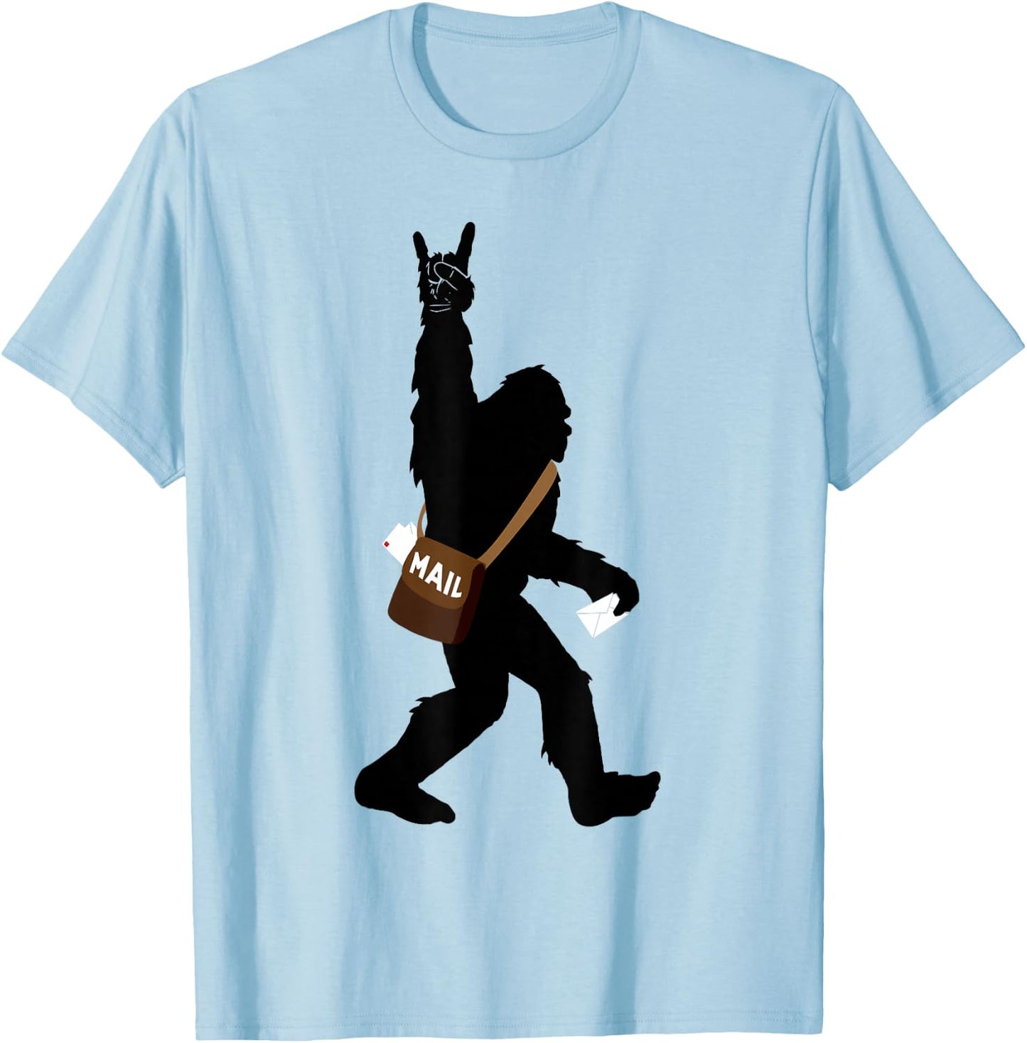 Funny Bigfoot Rock and Roll Rock On for US Postal Workers T-Shirt - T-Shirt | Light Blue