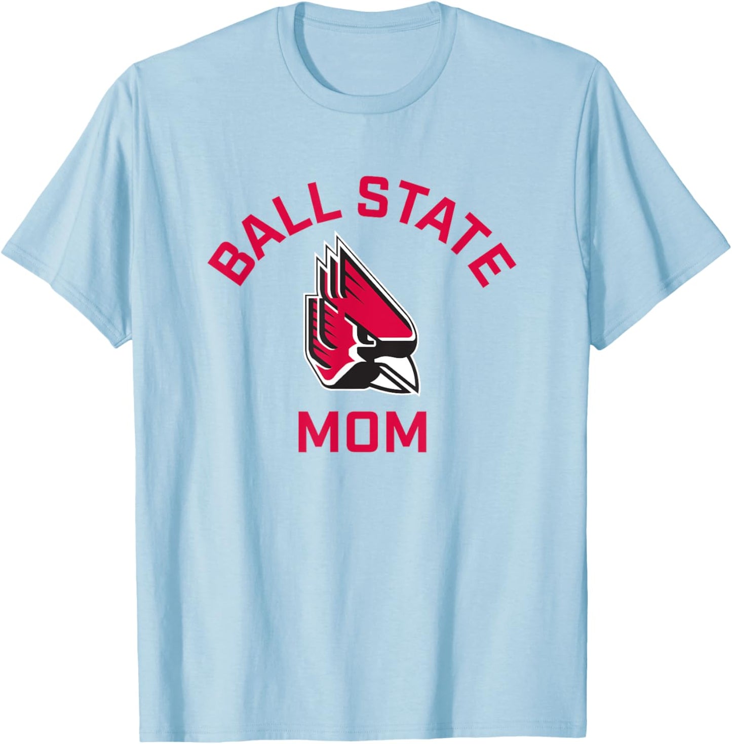 Ball State University Cardinals Arched Mom T-Shirt - T-Shirt | Light Blue
