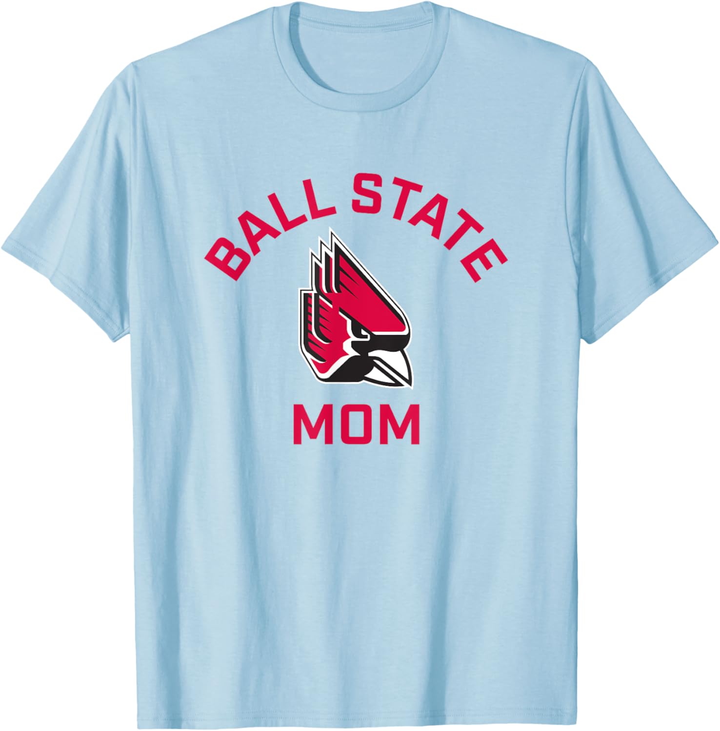 Ball State University Cardinals Arched Mom T-Shirt - T-Shirt | Light Blue