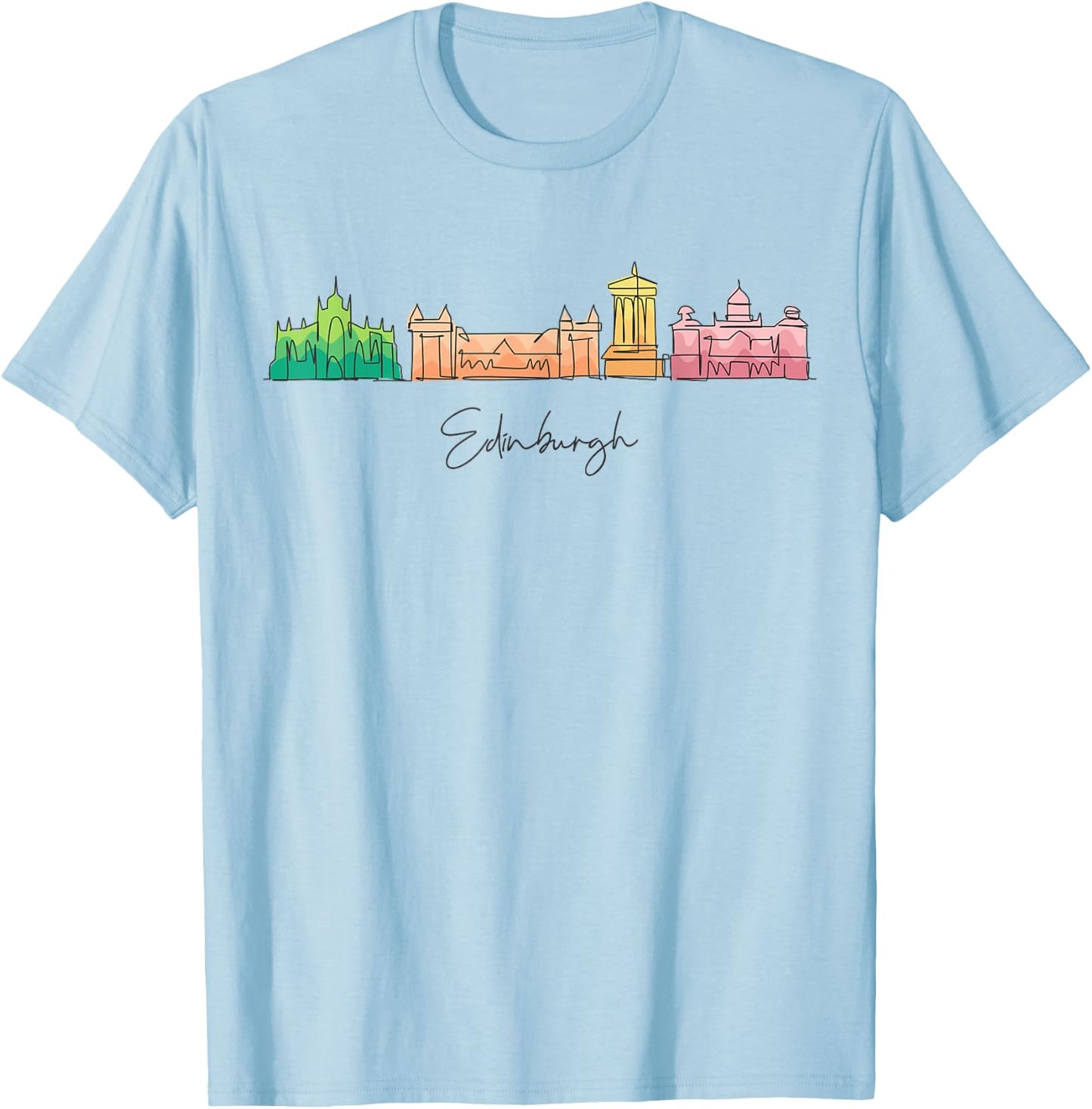 Travel Europe Scotland Edinburgh United Kingdom Vacation T-Shirt - T-Shirt | Light Blue