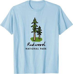 Family Vacation Design - Retro Redwood National Park T-Shirt - T-Shirt | Light Blue