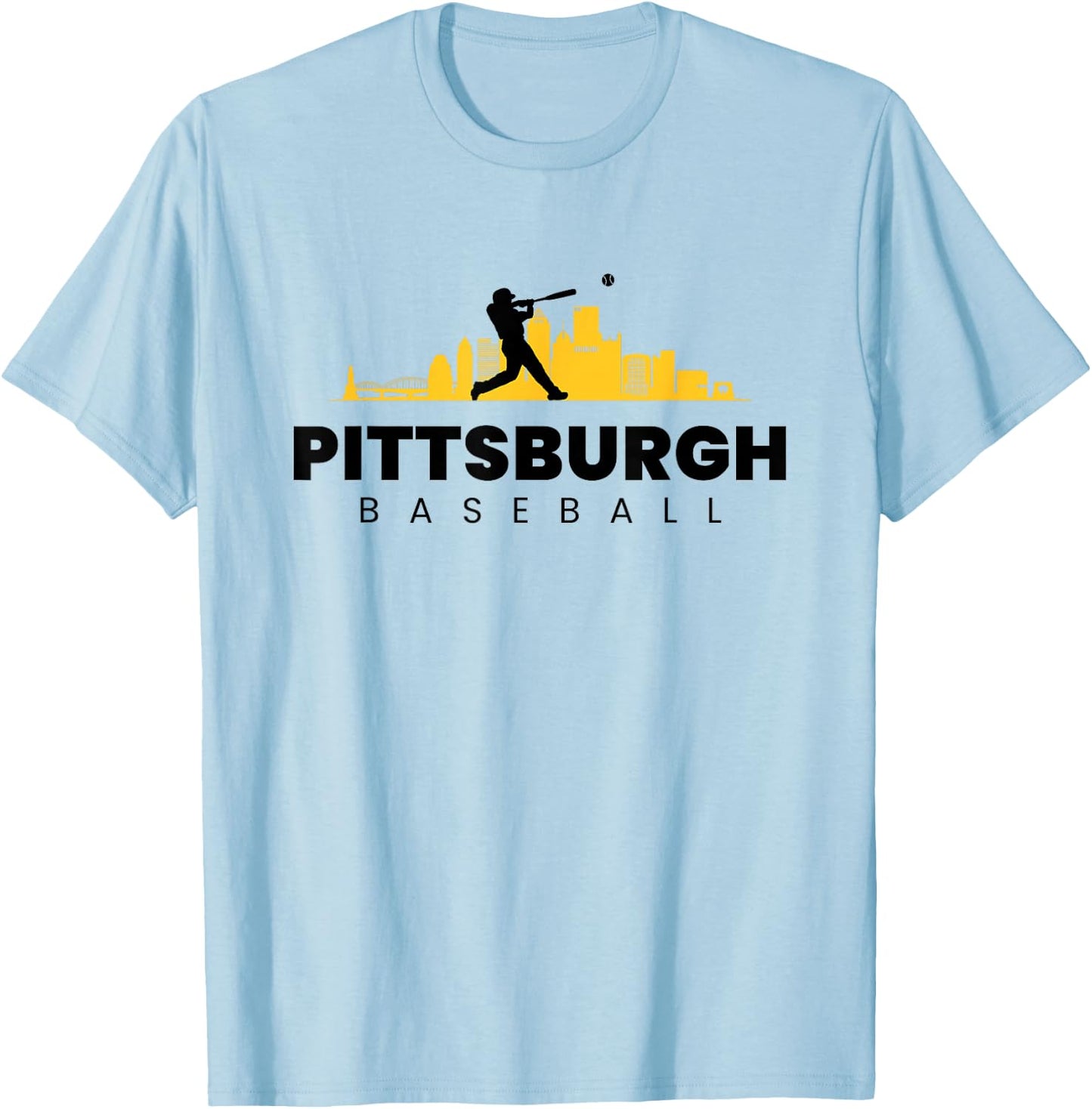 Pittsburgh Baseball Vintage Minimalist Retro Baseball Lover T-Shirt - T-Shirt | Light Blue