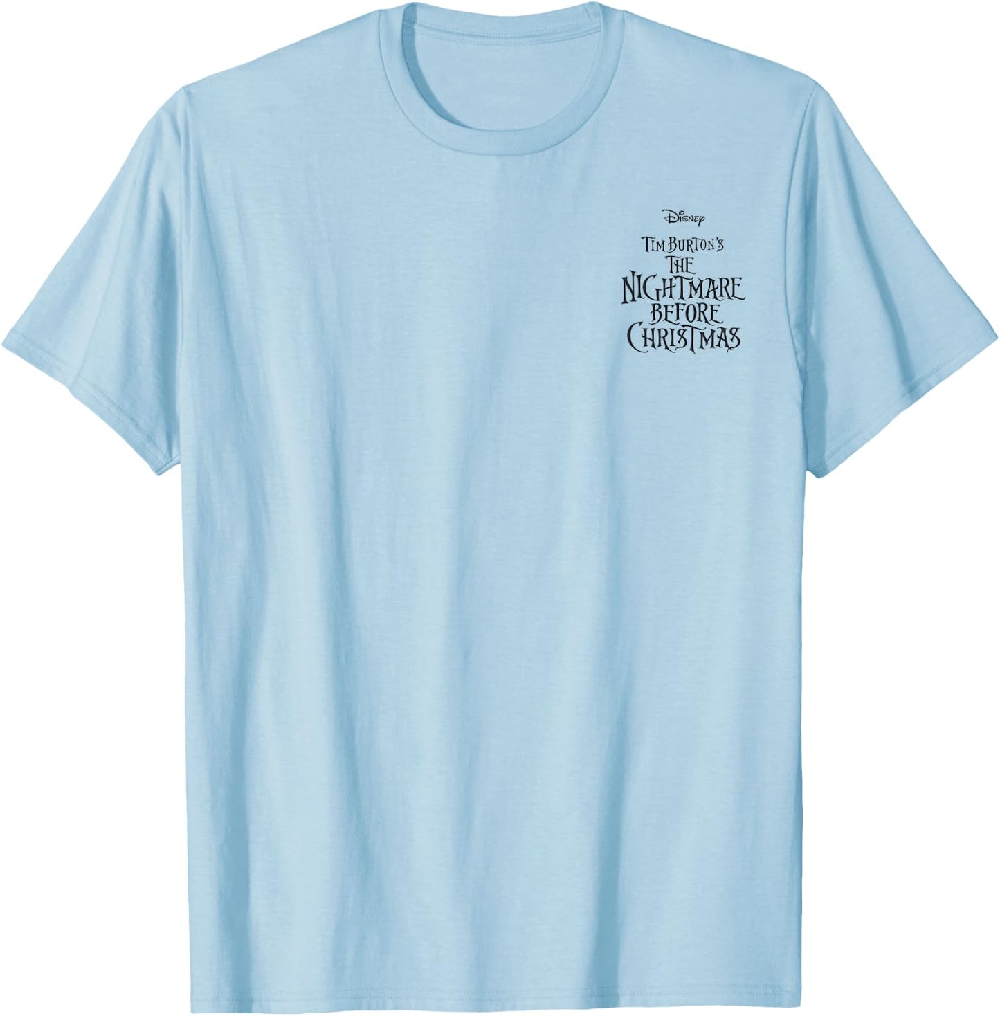 Disney Nightmare Before Christmas Group Shot Front & Back T-Shirt - T-Shirt | Light Blue
