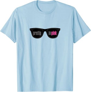 Pretty in Pink Sunglasses Logo T-Shirt - T-Shirt | Light Blue