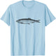 The New Antique Vintage Herring Fish Print - -Adults, Grey, Small, Short Sleeve, Classic Fit T-Shirt - T-Shirt | Light Blue