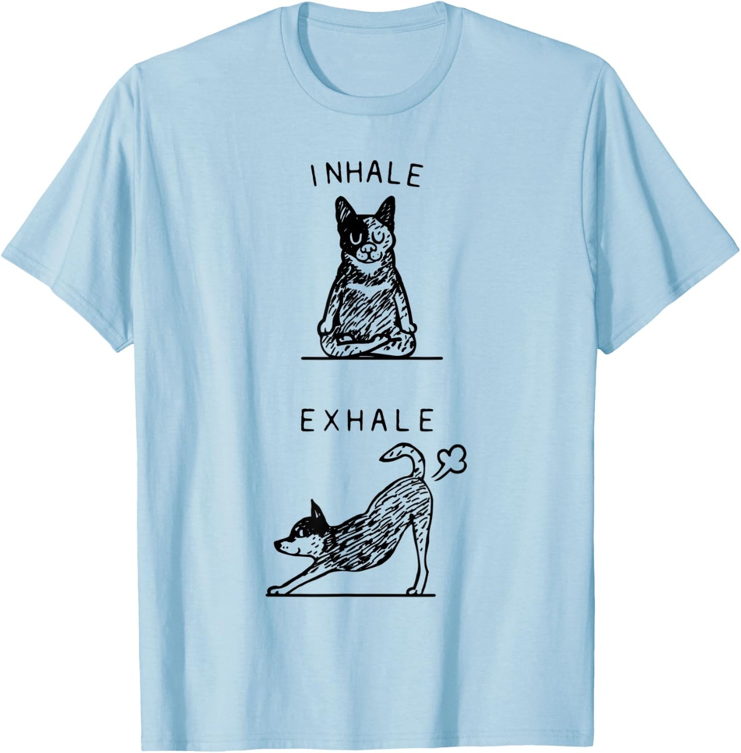 Inhale Exhale Australian Cattle Dog T-Shirt - T-Shirt | Light Blue