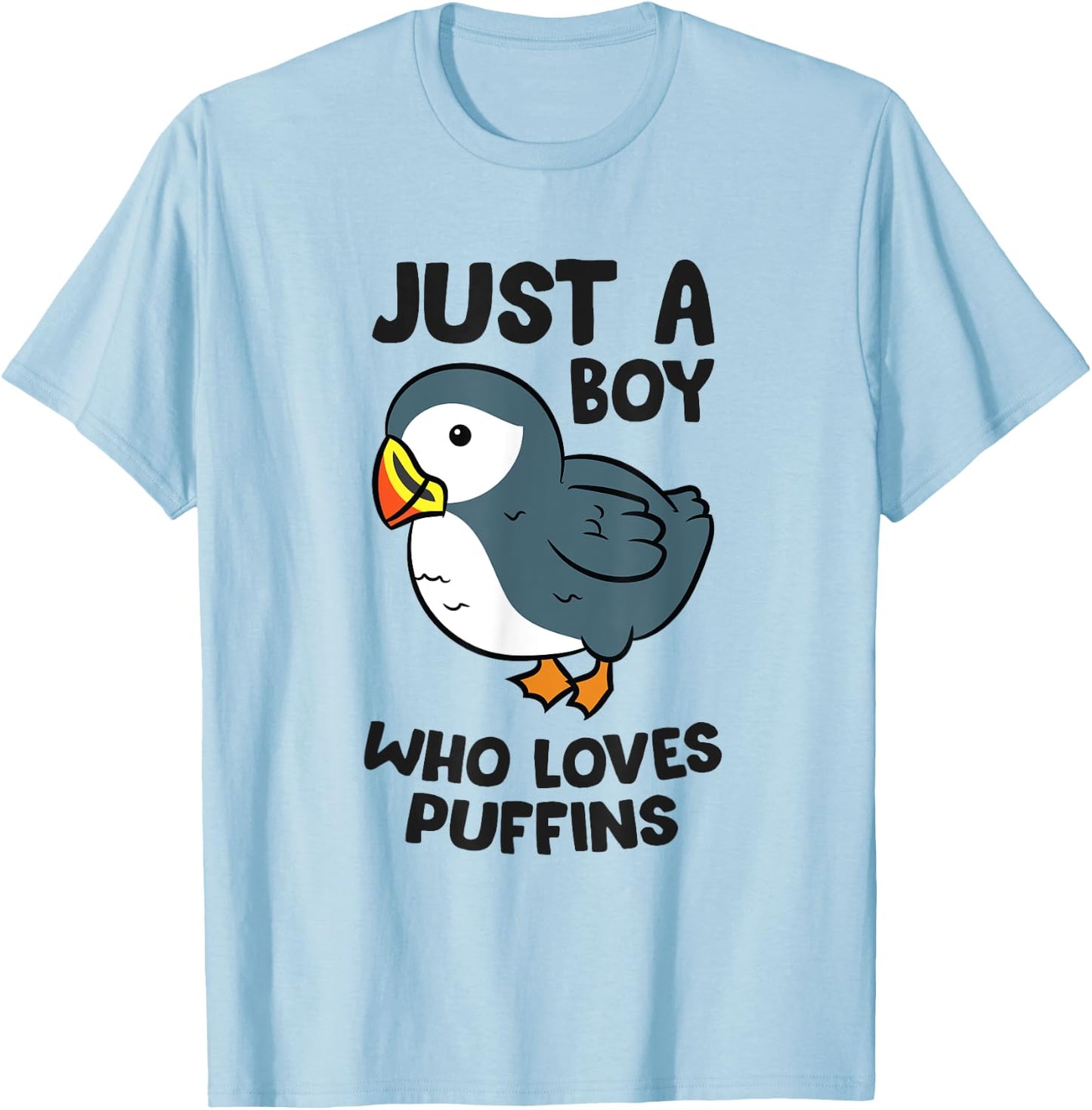 Just a Boy Who Loves Puffins T-Shirt - T-Shirt | Light Blue