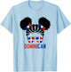 Afro Dominican Girl Baby Kids Youth Republic Dominicana Flag T-Shirt - T-Shirt | Light Blue