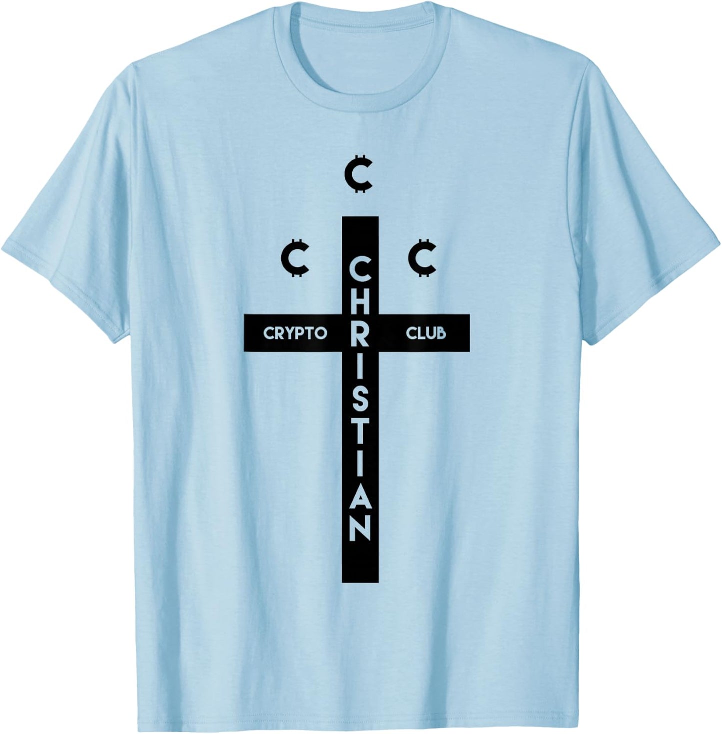 Kevin Smith Clerks 3 Elias Christian Crypto Club Logo Retro T-Shirt - T-Shirt | Light Blue