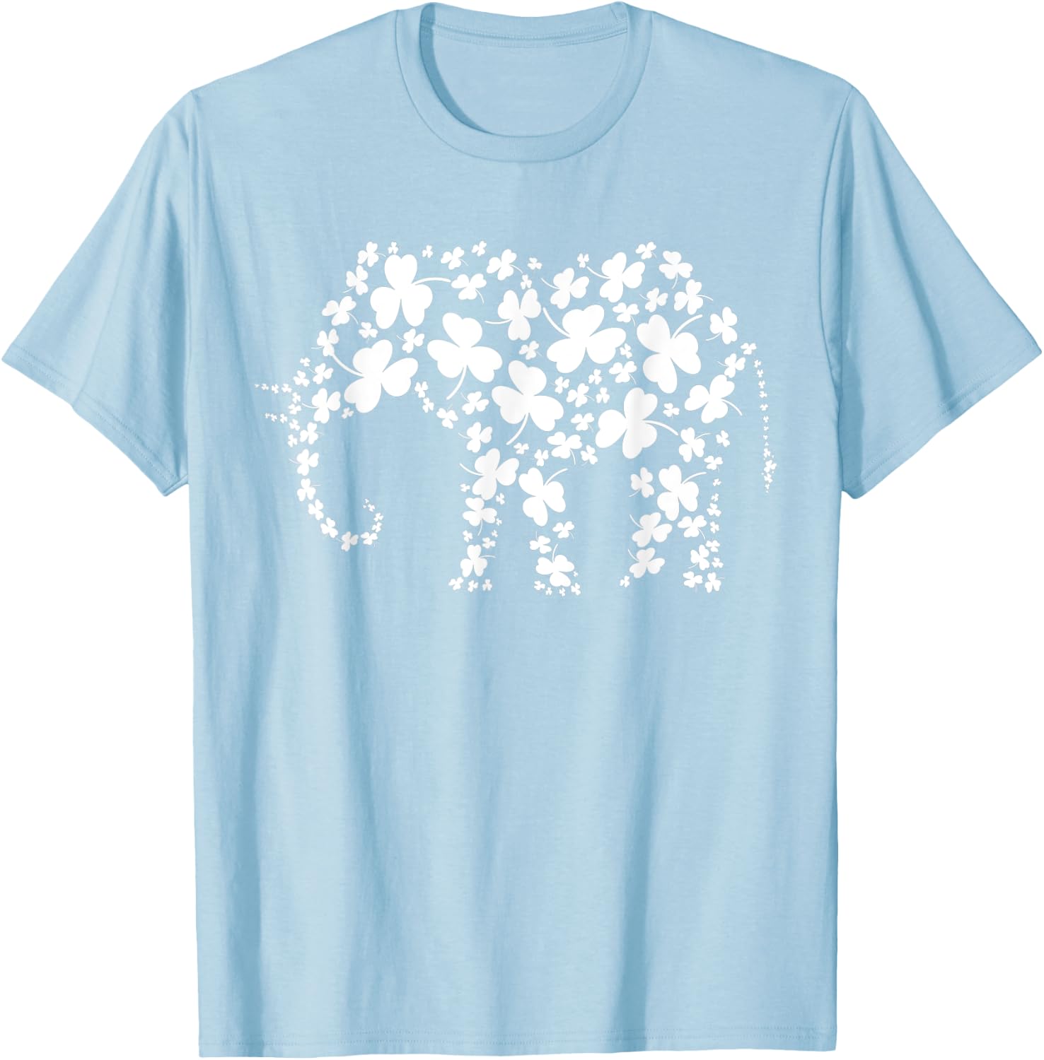 Elephant Irish Clover Shamrocks 4 Leaf St Patrick's Day T-Shirt - T-Shirt | Light Blue