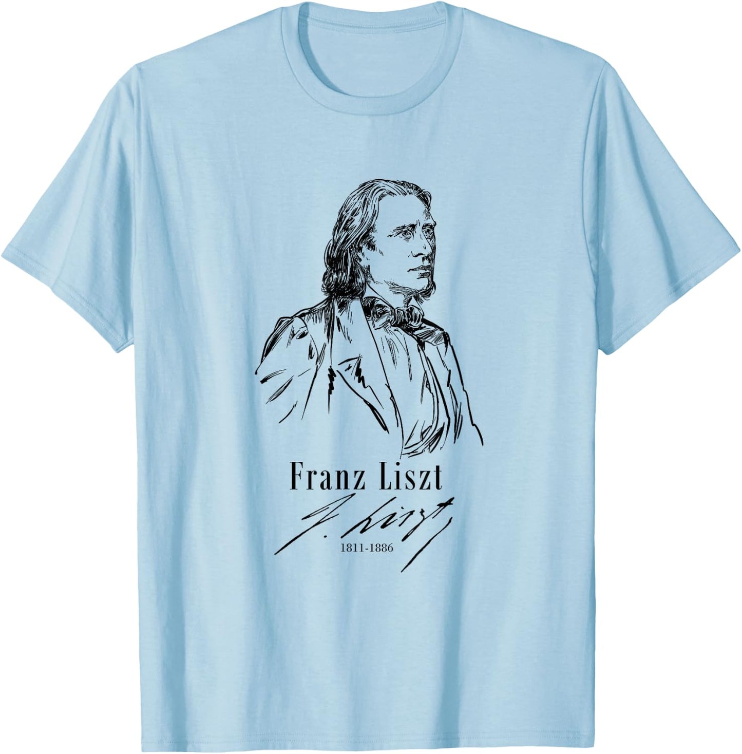 Tfantasy Franz Liszt, Classical Music-Piano T-Shirt - T-Shirt | Light Blue
