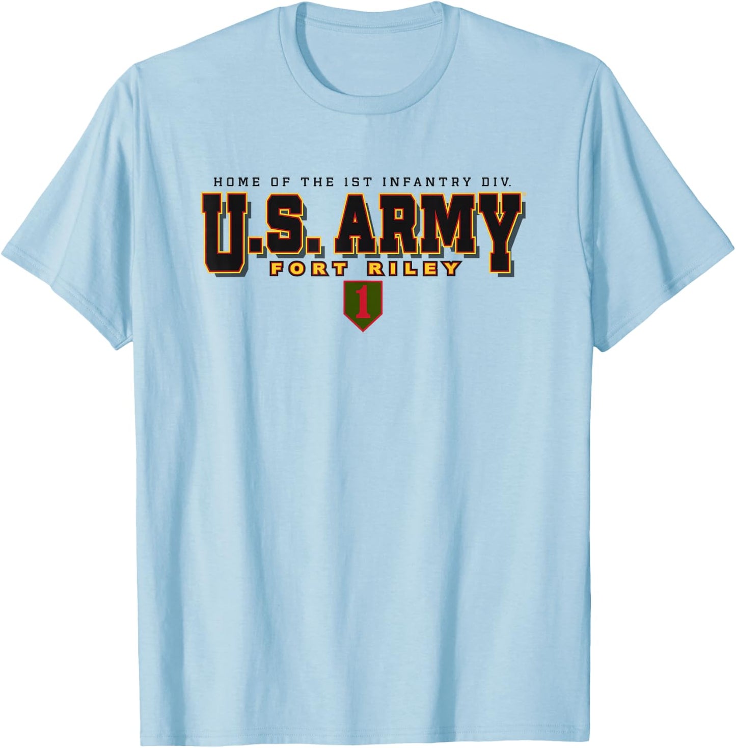 Fort Riley United States Army Military Officially Licensed T-Shirt - T-Shirt | Light Blue