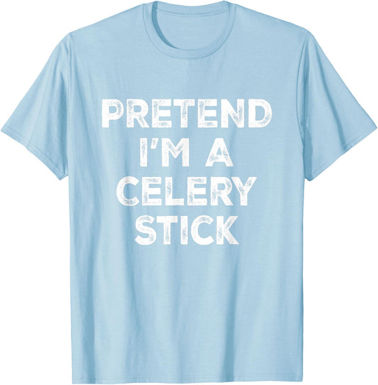 Pretend I'm A Celery Stick Lazy Halloween Costume T-Shirt - T-Shirt | Light Blue