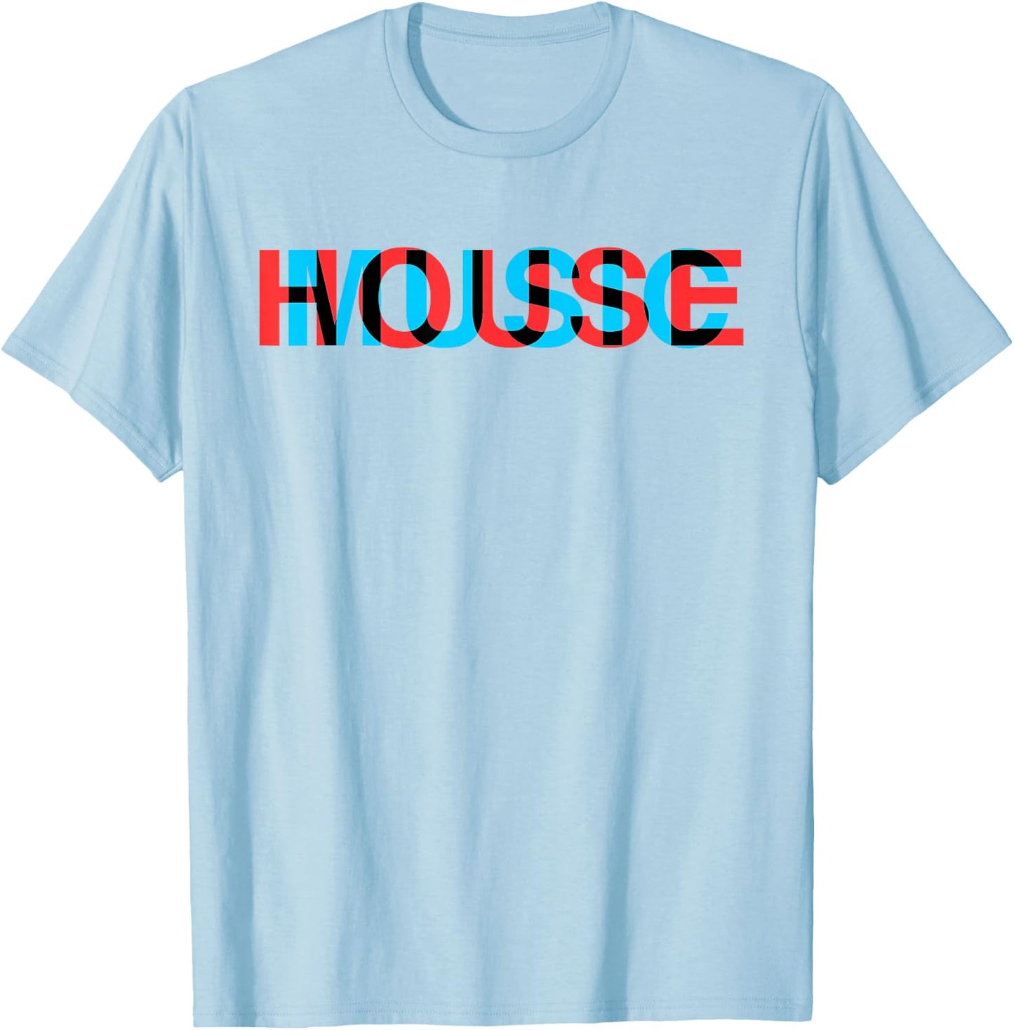 House Music Glitch Optical Illusion - EDM Rave DJ T-Shirt - T-Shirt | Light Blue