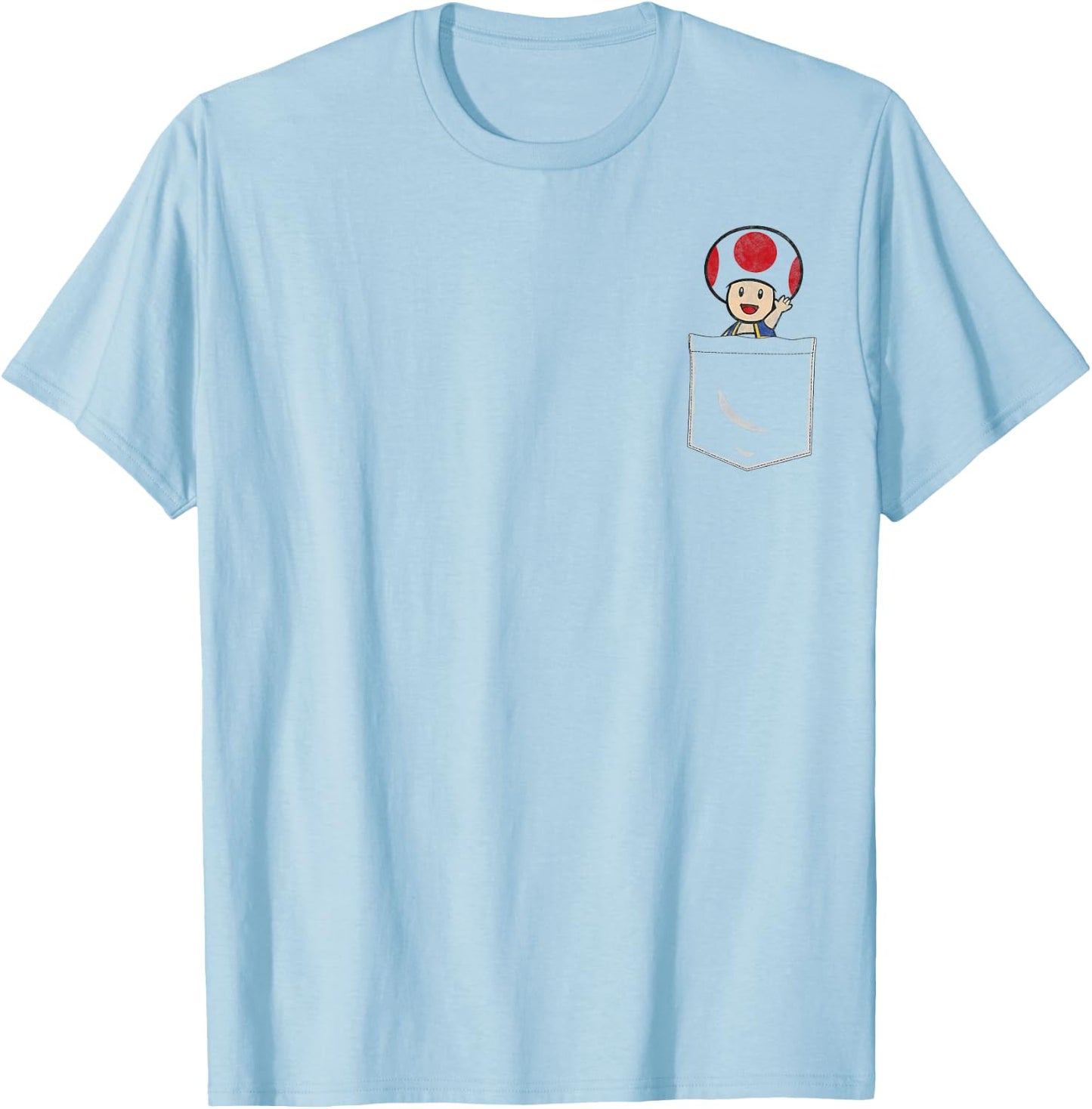 Super Mario Toad Pocket T-Shirt - T-Shirt | Light Blue