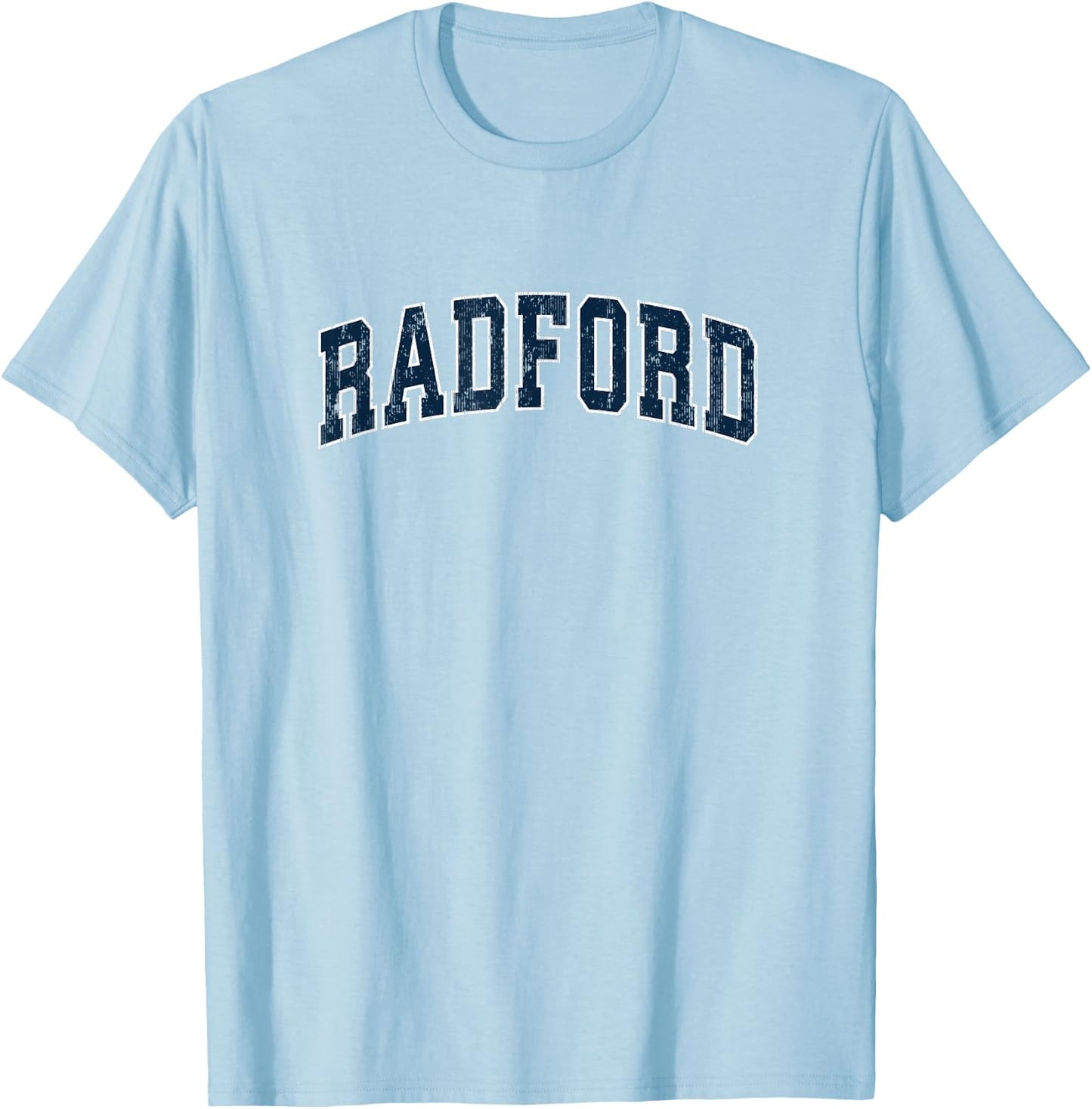 Radford Virginia VA Vintage Sports Design Navy Design T-Shirt - T-Shirt | Light Blue